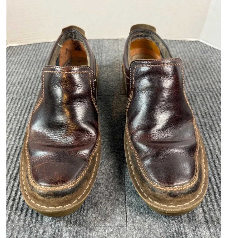 Clarks Collection Mens 10M Brown Leather Slip On Loafers 02131 Casual Shoes